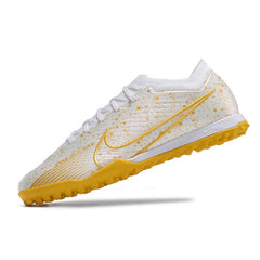 Nike Zoom Mercurial Vapor 15 Elite White and Gold Turf TF Football Boot
