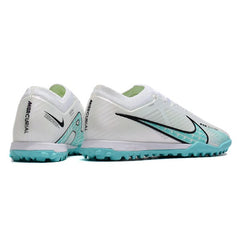 Nike Zoom Mercurial Vapor 15 Elite White and Light Blue Turf TF Football Boot