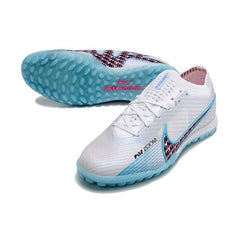 Nike Zoom Mercurial Vapor 15 Elite White Blue and Pink Turf TF Football Boot