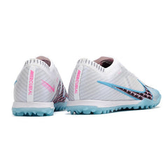 Nike Zoom Mercurial Vapor 15 Elite White Blue and Pink Turf TF Football Boot