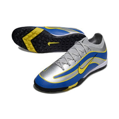 Nike Zoom Mercurial Vapor 16 Elite Grey Blue and Yellow Turf TF Football Boot