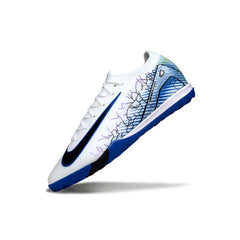 Nike Zoom Mercurial Vapor 16 Elite White and Blue Turf TF Football Boot