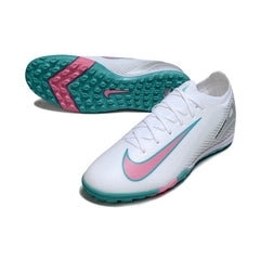 Nike Zoom Mercurial Vapor 16 Elite White Blue and Pink Turf TF Football Boot