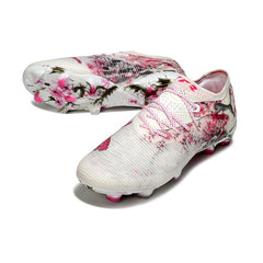 Puma Future 8 Low Cut White and Pink Firm Ground FG Football Boot