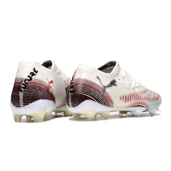 Puma Future 8 Low Cut White and Red Firm Ground FG Football Boot