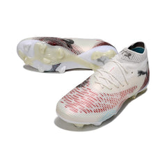 Puma Future 8 White and Red Firm Ground FG Football Boot