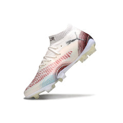 Puma Future 8 White and Red Firm Ground FG Football Boot