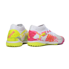 Puma Future 8 White, Pink and Yellow Turf TF Football Boot