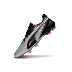 Puma King Ultimate Gray Black and Pink Firm Ground FG Football Boot