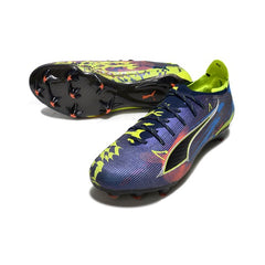 Puma Ultra 5 Carbon Blue and Fluorescent Green Firm Ground FG Football Boot