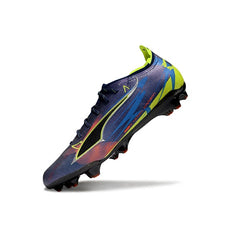 Puma Ultra 5 Carbon Blue and Fluorescent Green Firm Ground FG Football Boot